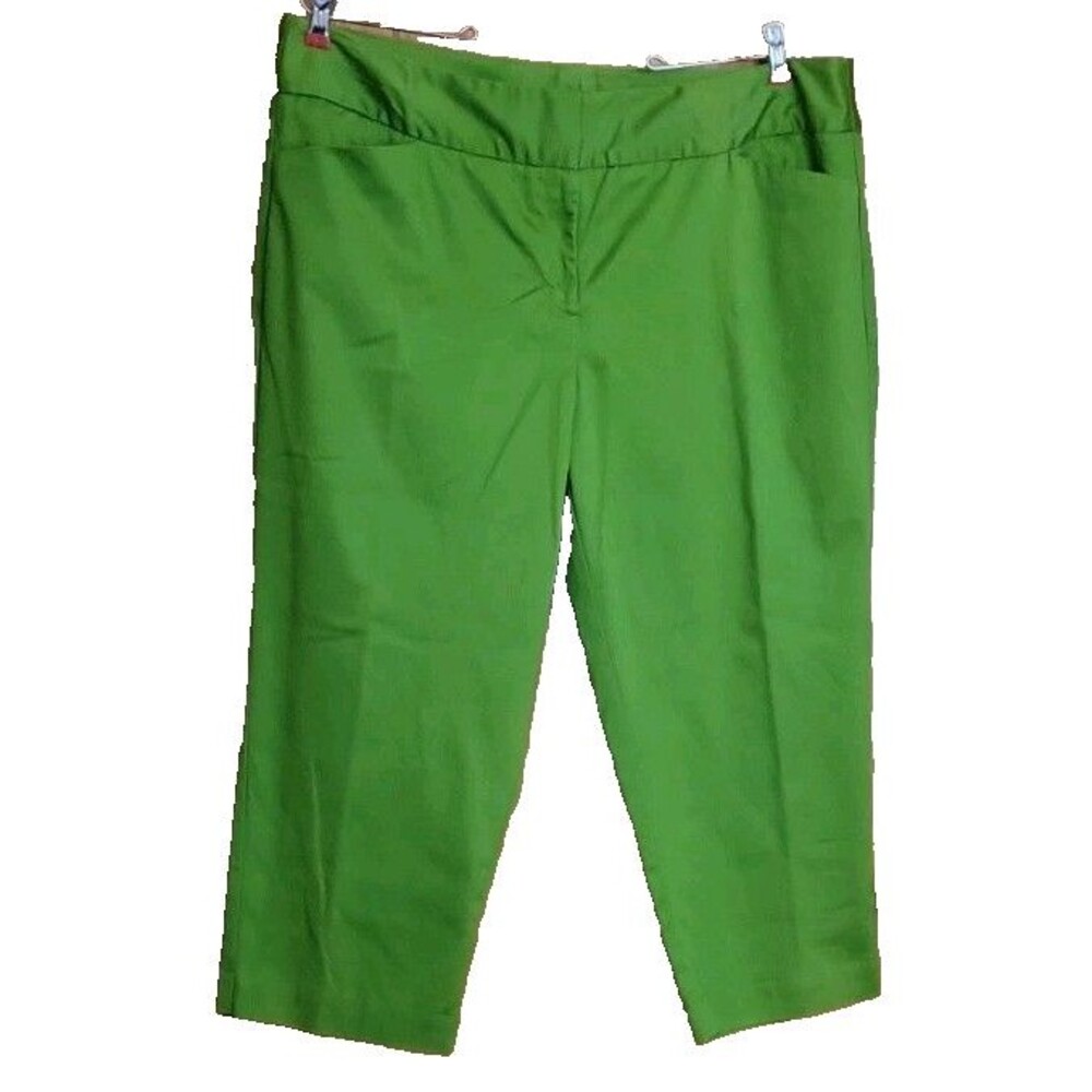 Worthington Woman’s Modern Fit Crop Pants Green Size 16 EUC Work wear Office